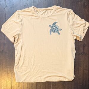 SHEIN Beige Short Sleeve Tee with Turtle Design